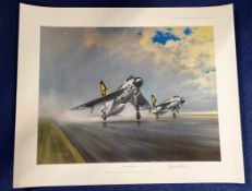 WWII, Thunder and Lightnings print signed by Gerald Coulson. Approx 26x21, this is limited edition