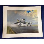 WWII, Thunder and Lightnings print signed by Gerald Coulson. Approx 26x21, this is limited edition