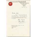Gen Sir George Ersking DSO typed signed letter on HQ Nairobi stationary 1953 replying to a letter.