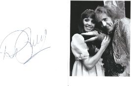 Rod Hull, signature piece, featuring a photo with his long standing puppet and a signed page.