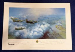 WWI, The Battle of Britain Memorial Trust 60th Anniversary multi signed print with quote from