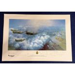 WWI, The Battle of Britain Memorial Trust 60th Anniversary multi signed print with quote from