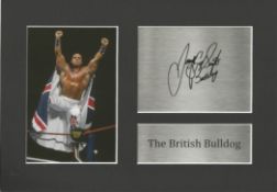 WWE, The British Bulldog, 11x8 matted printed signature NOT HAND SIGNED piece. This beautifully