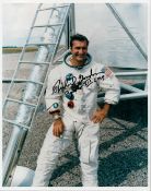 Apollo 12 Astronaut Richard Gordon signed 10 x 8 inch colour white space suit photo.Good