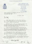 RAF. a Letter from Air Marshal Sir Thomas Kennedy on 27 March 1980 to the retired Group Captain E