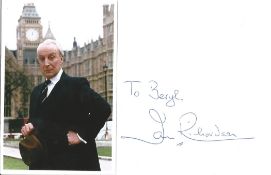 Ian Richardson, House of Cards signature piece featuring a 6x4 colour photograph and a signed