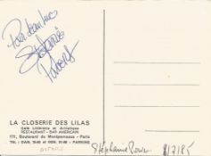 Stephanie Powers, American actress. Signature to the back of a 6x4 advertising postcard for a
