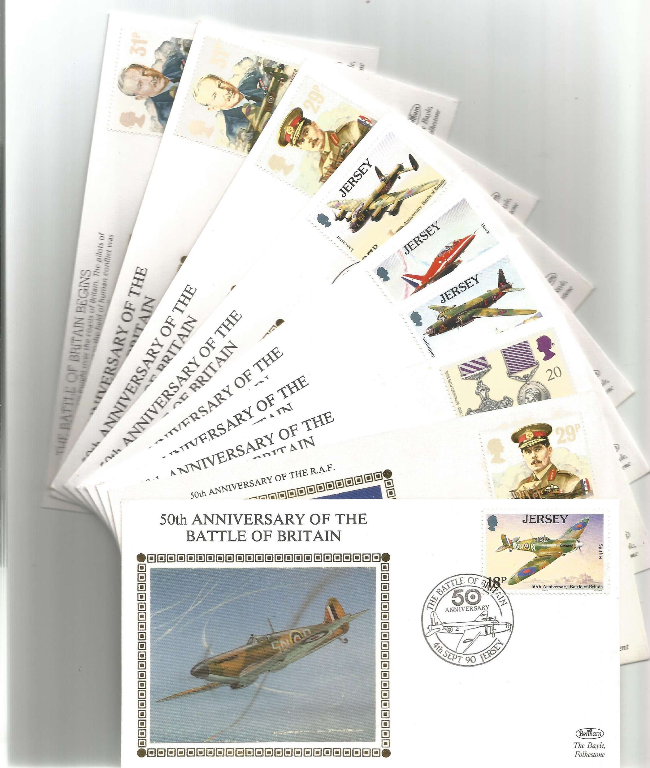 WW2 Collection of 24 Unsigned Flown covers Inc Benham covers. All FDC s Have Official postmark - Image 5 of 5