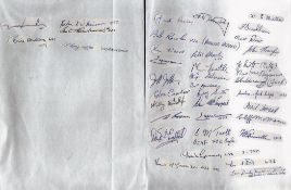 Multi Signed Collection of RAF pilots/staff Signatures set on two A4 sheets. Some Signatures include