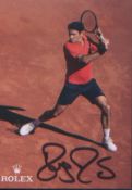 Roger Federer tennis signed postcard sized promo card.Good condition. All autographs come with a