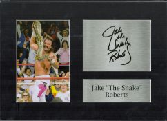 WWE, Jake The Snake Roberts, 11x8 matted printed signature NOT HAND SIGNED piece. This beautifully