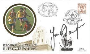 Frank Stapleton signed Wembley venue of legends FDC.Good condition. All autographs come with a