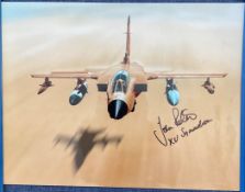 WW2 John Peters BSc MBA MRAeS Hand signed 16x12 Colour photo of a Tornado Fighter Jet. John Peters