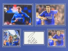Michael Ballack signature piece mounted with 4 colour Chelsea photos. Approx size 16x12.Good