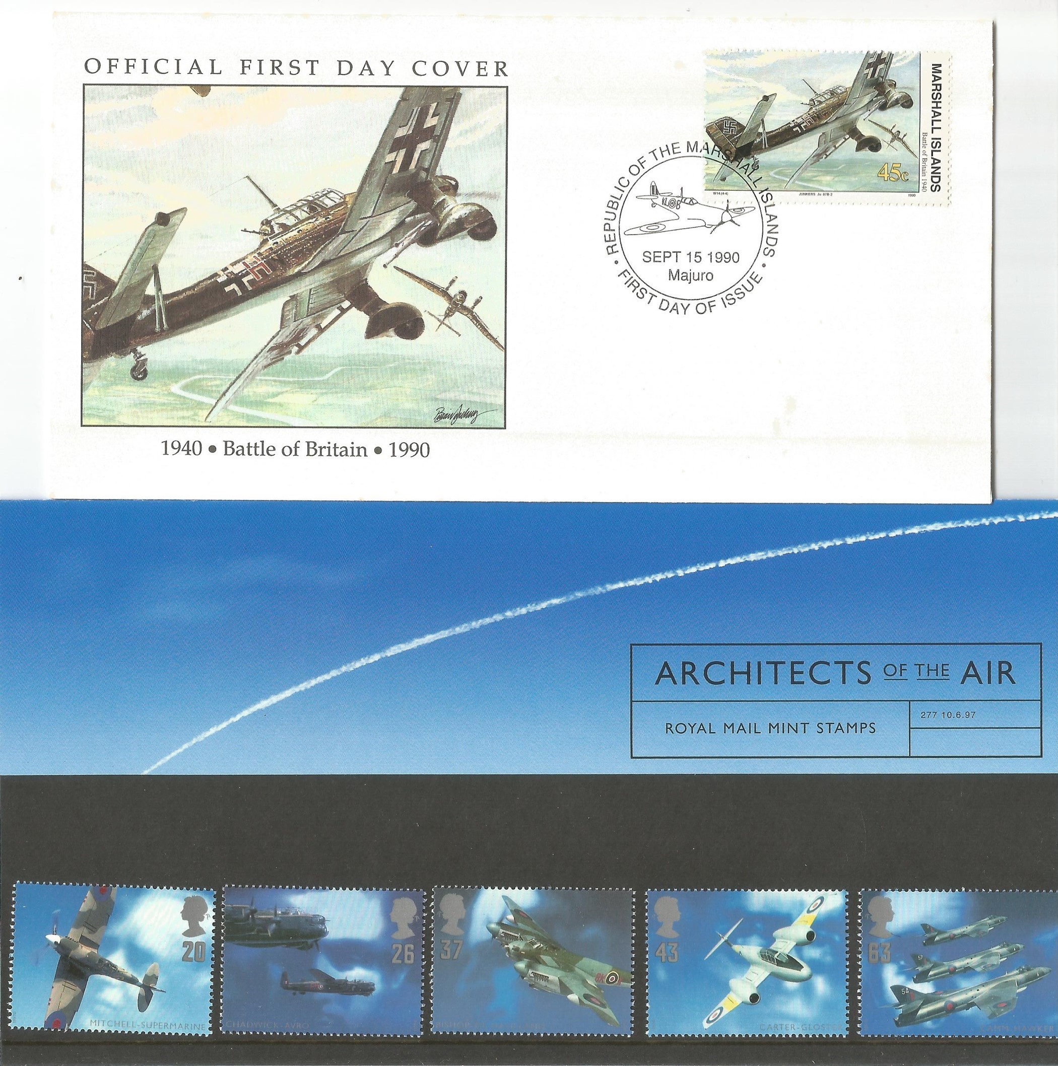 WW2 Collection of 24 Unsigned Flown covers Inc Benham covers. All FDC s Have Official postmark - Image 4 of 5