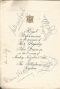 Royal Variety Performance Show signed programme from the London Palladium 2nd November 1964.