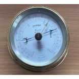 A Gold Plated Weather Gauge Made By A Beale Ltd Of London WC2. Engraved with 2849 on the rear,