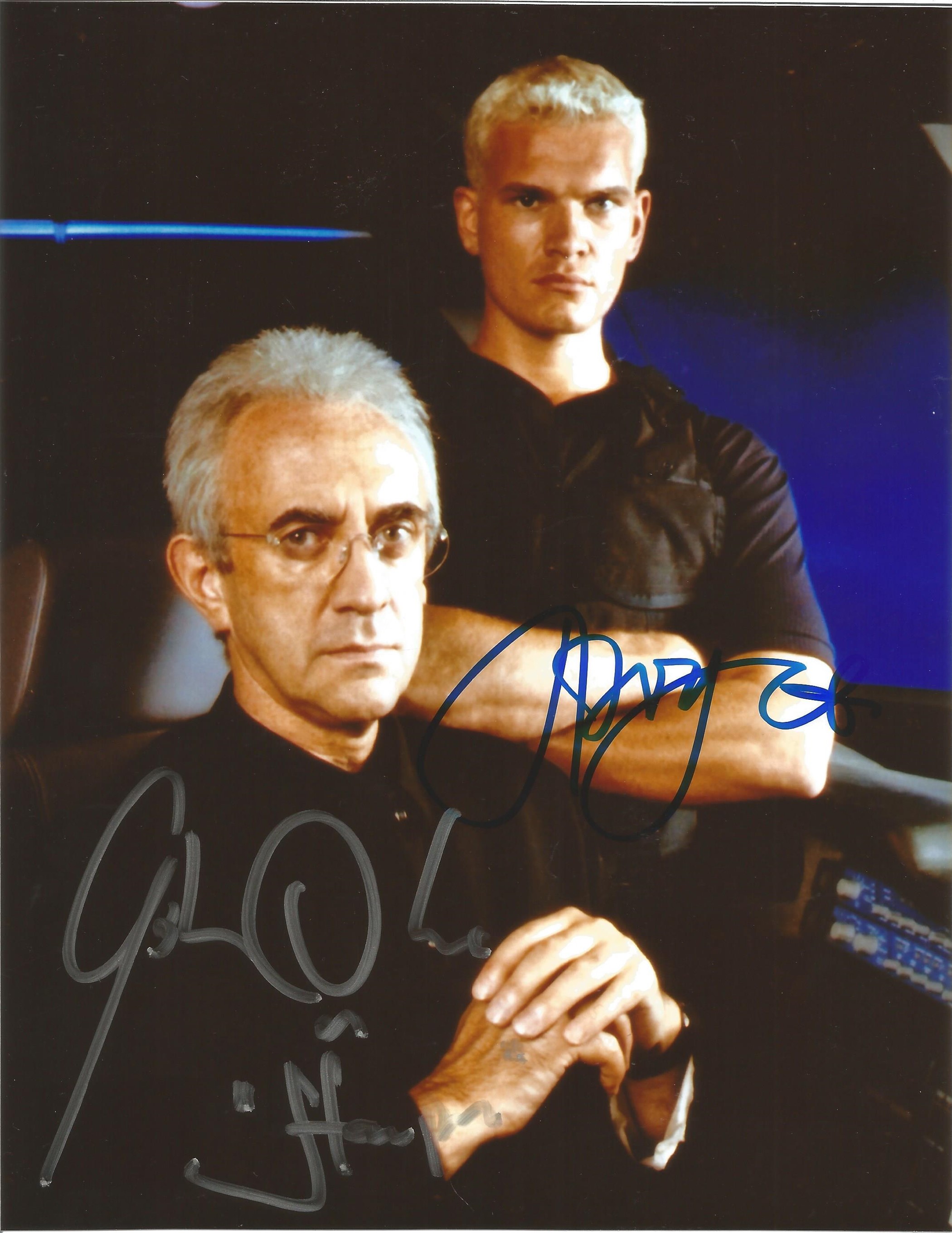 Jonathan Pryce and Gotz Otto double signed 10x8 photo, from the James Bond film The World Is Not