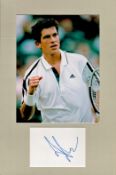 Tim Henman signed Tennis 10.5x16 Mounted Card With Photo Display.Good condition. All autographs come