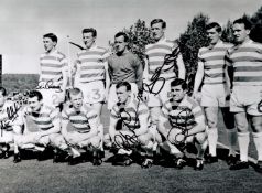 Celtic Lisbon Lions multi signed 16x12 black and white photo includes 5 fantastic signatures such as