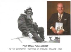 WW2 A 6x4 colour photo of Peter Ayerst, signed on the back. Also is a photocopied photo of Ayerst