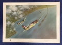 WWII, Gerald Coulson and Air Vice Marshall Johnnie Johnson signed Chariots of Fire print, approx