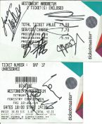 Boyzone multi signed concert tickets, dated 14th July 2014. Signed by band members including Keith