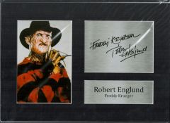 Freddy Krueger, Robert England 11x8 matted and printed signature NOT HAND SIGNED piece. This