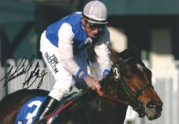 Russell Baze Signed 10 x 8 inch horse racing photo. Baze is a retired horse racing jockey. He