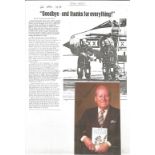 WW2 A 5. 5x3. 5 signed printed photo of Peter Ayerst. Photo shows Ayerst holding his published