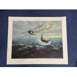 WWII, To Sink the Bismarck signed print by Gerald Coulson. Limited edition number 428/ 500. Approx