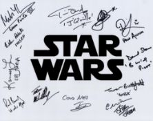 Star Wars 16x12 multi signed colour photo signed by 12 stars from the epic saga includes Trevor