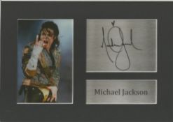 Michael Jackson, 11x8 matted printed signature NOT HAND SIGNED piece. This beautifully presented