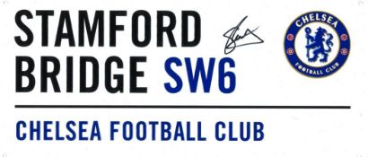 Football, Timo Werner signed Stamford Bridge SW6 Chelsea Football Club Commemorative metal sign.Good