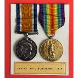 WW1. Royal Engineer Frank Boynton s Personal WW1 Medals. British War Medal 1914 1920 and The