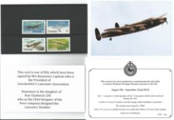 WW2 Limited Edition 26/152 Lincolnshire Lancaster Association Canadian Mint Stamps and Original