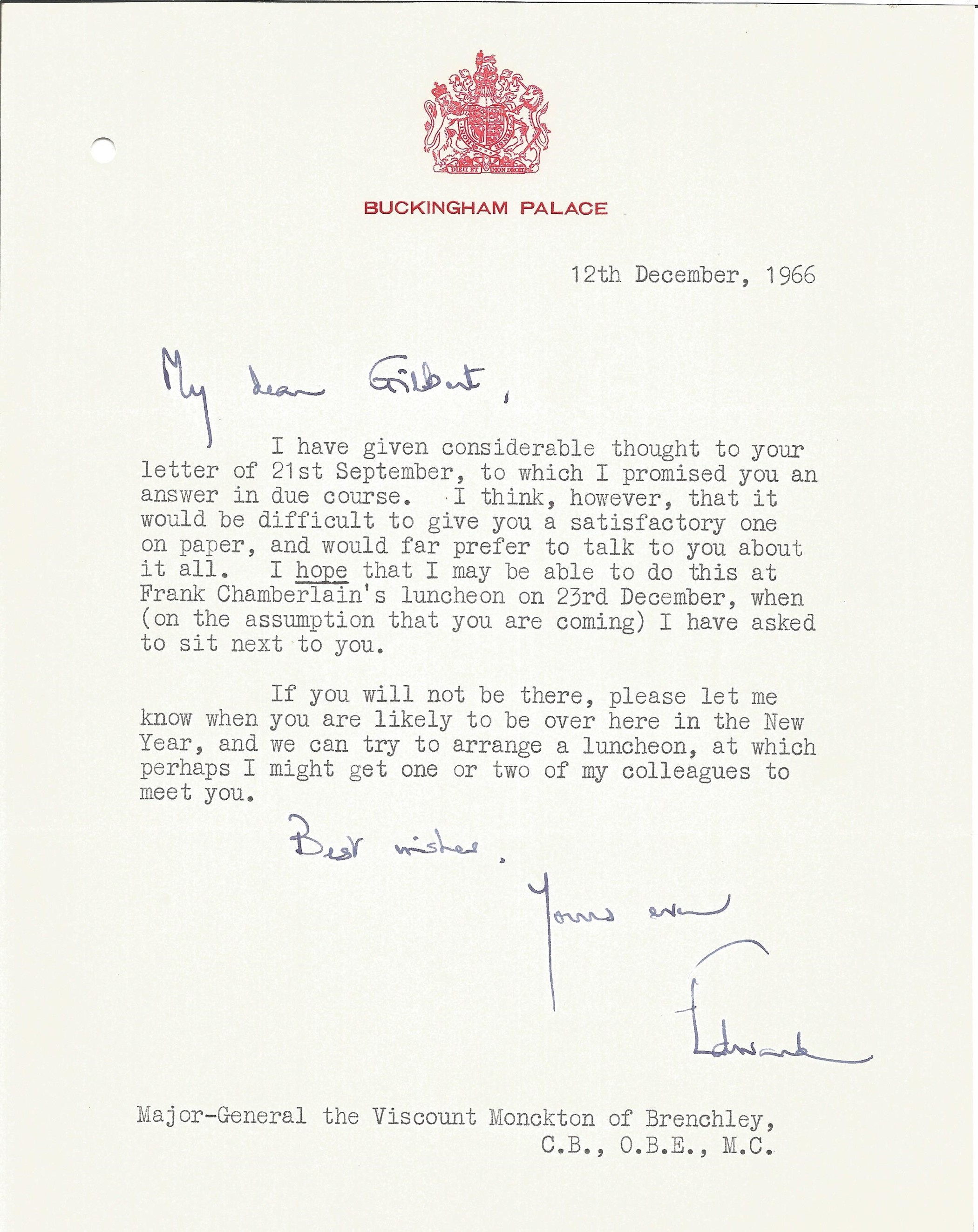 Queen Elizabeth II secretary letters. 3 included.Good condition. All autographs come with a - Image 3 of 3