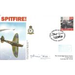 Grp Cptn John H Hill CBE Battle of Britain Pilot Hand signed SPITFIRE! FDC. Postmarked Duxford Air