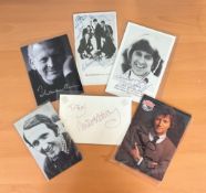 Music collection of 13 signed pages and signed photographs from various music stars including Ann