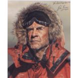 Ranulph Fiennes signed 10 x 8 inch photo during a polar expedition.Good condition. All autographs