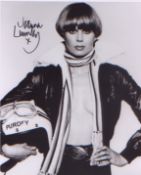 New Avengers Joanna Lumley signed 10x8 picture in character from the classic 1970s show.Good