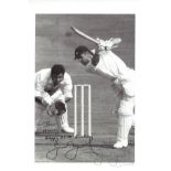 Geoff Boycott signed 7x5 black and white photo. Dedicated. retired Test cricketer, who played