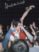 Frank McLintock MBE Hand signed 12x8 Colour photo. Photo shows McLintock being held aloft by