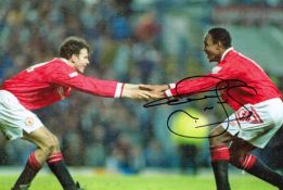 Footballer Paul Ince Manchester United 12x8 signed coloured photo. Good condition. All autographs
