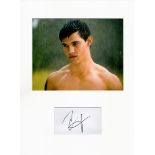 Taylor Lautner 16x12 overall Twilight mounted signature piece includes signed album page and a