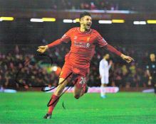 Footballer Adam Lallana Liverpool 8x10 signed coloured photo. Lallana made his debut in Liverpool'