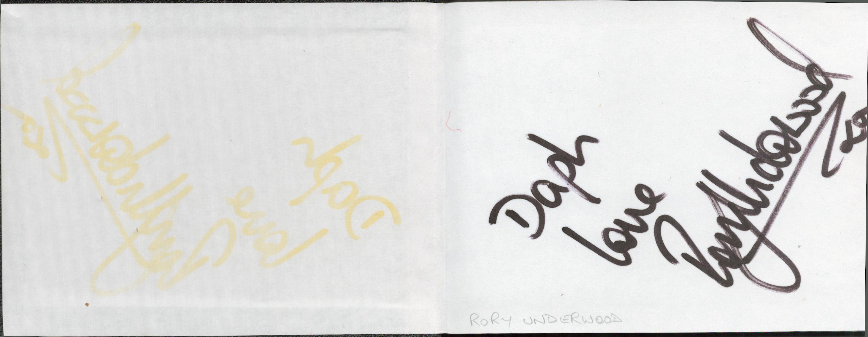 An Autograph Book Containing 25 Fantastic Signatures including Rory Underwood, Jackie Oliver,