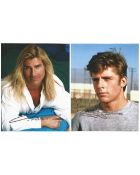 Entertainment signed collection of 8 photographs including 90s model Fabio Lanzoni and Grease 2 star