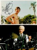 Charlie Watts Rolling Stones signed photos. Two 10 x 8 inch colour photos one in younger years on