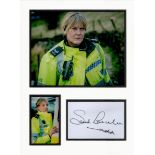 Sarah Lancashire 16x12 overall Happy Valley mounted signature piece includes signed album page and